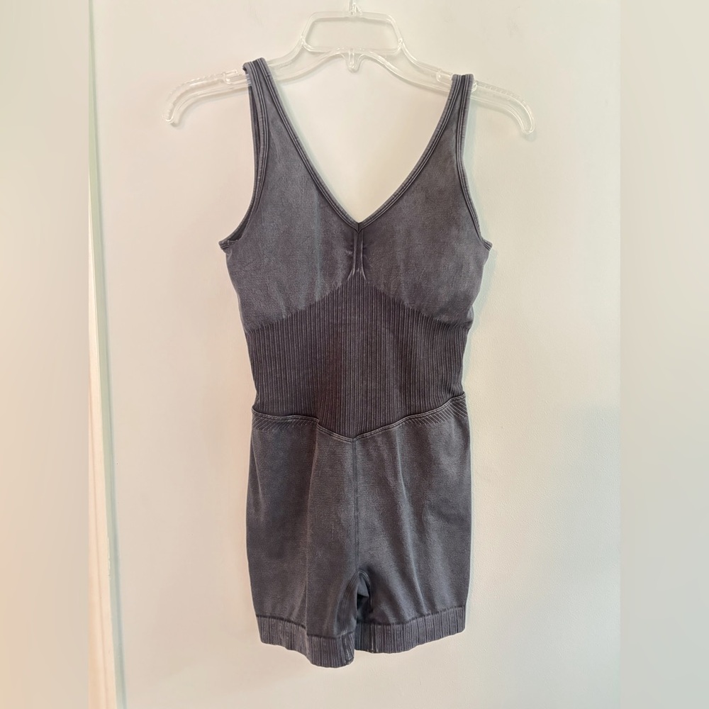 Target workout ribbed onesie with open cross back